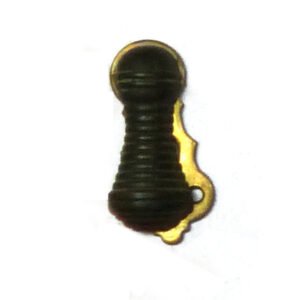 Infinity Decor Brass Lady Beehive Design Rosewood Escutcheon Door Keyhole Cover Plate – Ideal for Front Exterior Doors Including Fixing Screw Polish Brass+ Ebonized 55mm #2500