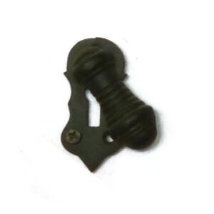 Cast Iron Beehive Ebonized Escutcheon Wooden Covered Keyhole Cover Escutcheon Including Fixing Screw Black Coated+ Ebonized Finish 55mm #2501