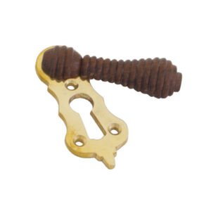 Infinity Decor Brass Lady Beehive Design Rosewood Escutcheon Door Keyhole Cover Plate – Ideal for Front Exterior Doors Including Fixing Screw 55mm #2501