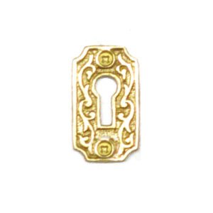 Brass Victorian Standard Profile Keyhole Open Lock Cover Plate Escutcheon Brass Door Escutcheon Euro Cylinder Keyhole Polish Brass Finish 45mm #2503