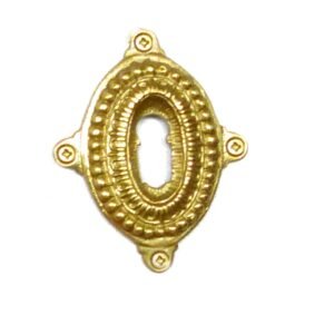 Brass Victorian Standard Profile Keyhole Open Lock Cover Plate Escutcheon Brass Door Escutcheon Euro Cylinder Keyhole Polish Brass Finish 80mm #2504