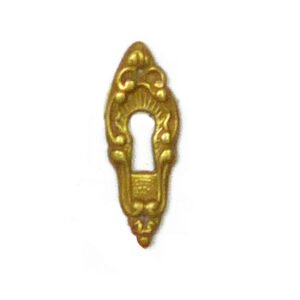 Brass Victorian Standard Profile Keyhole Open Lock Cover Plate Escutcheon Brass Door Escutcheon Euro Cylinder Keyhole Polish Brass Finish 50mm #2508