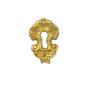 Brass Victorian Standard Profile Keyhole Open Lock Cover Plate Escutcheon Brass Door Escutcheon Euro Cylinder Keyhole Polish Brass Finish 37mm #2509