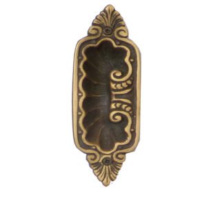 Traditional Vintage Brass Antique Flush Pull Door Handle Sliding Door Flush Handle with Fixing Screw for Drawer Cabinet Wardrobe Sliding Doors 135mm #2533