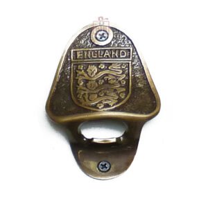 Brass Bottle Opener Wall Mounted ‘ENGLAND’  105mm #2539
