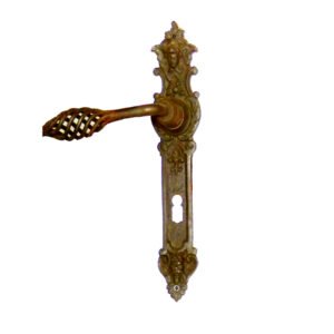 Brass Door Handle On Plate 250mm #2589