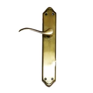 Brass Door Handle On Plate 225mm #2593