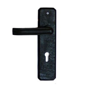 Cast Iron British Victorian Lever Door Handle On Plate With Keyhole 240mm #2597