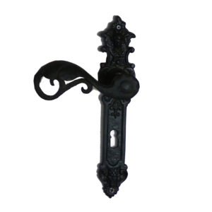 Cast Iron Door Handle On Plate 250x35mm #2598