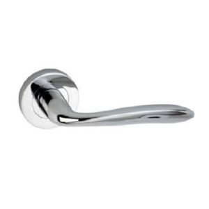 ALUMINIUM DOOR HANDLE ON ROSE 50mm ROSE x 125mm HANDLE #2603