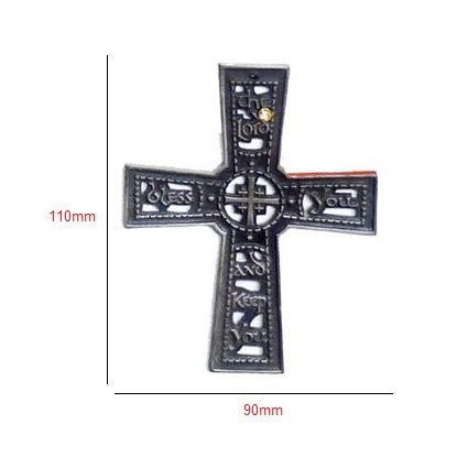 Aluminum Antique Design Vintage Look Aluminum Wall Hanging Cross Decorative Religious Altar Spiritual Art Home Living Room Decor Accessory for Christmas and Other Occasions Aluminum Religious Accessories Church Decoration "JESUS CROSS" Christian Cross Christ Wall Cross Hand Carved Antique Design Hanging Plaque Silver Antique Finish 110mm #2666 - Image 3