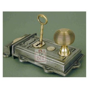 Cast Iron Rim Large Lock With Brass Fitting (Brass / Beehive Knob Optional ) -200mm # 2671