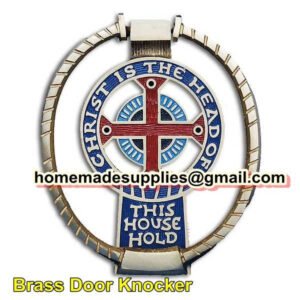 Brass Door Knocker 'Christ Is The Head of This House' 145mm # 2689
