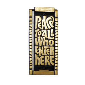 Brass Door Knocker 'Peace To All Who Enter' 170mm #2692