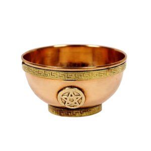 Copper Pentagram Medium Copper Bowl Offering Bowl,Great for Altar use, Ritual use,Incense Burner, Smudging Bowl, Decoration Bowl, Offering Bowl Copper Bowl Pentagram Medium Copper Bowl Incense Bowl Ceremonial Decorative Bowl 77mm #2788