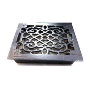 Forged Iron Floor Register Adjustable Air Flow Floor Vent Grill Covers Antique Design Decorative Floor Vents Heavy Duty Forged Iron Walk on use, Black Powder Coated Finish 350mm #2821