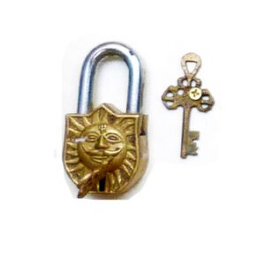 Brass Door Lock Handmade ‘Sun’ Design  85mm #2842