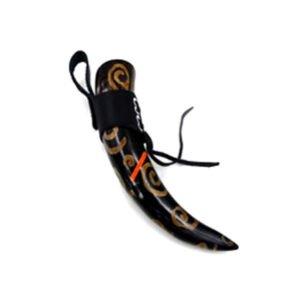 Horn Drinking Mug For Vine / Bear With Decorative Leather Holder 260mm #2885