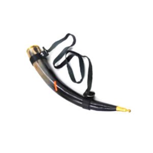 Horn Drinking Mug For Vine / Bear With Decorative Leather Holder 460mm #2893