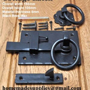 Hand Forged Iron Spring Gate Latch Set 215mm #1012