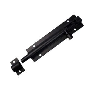 Aluminum Tower Bolt Gate Bolt Door Lock Bolts Security Slide Latch Sliding Latch Lock Shed Lock Heavy Duty Barrel Bolt Sliding Bolt Catch for Bathroom Door Internal Wooden Garden Black powder coated Finish140mm #2981