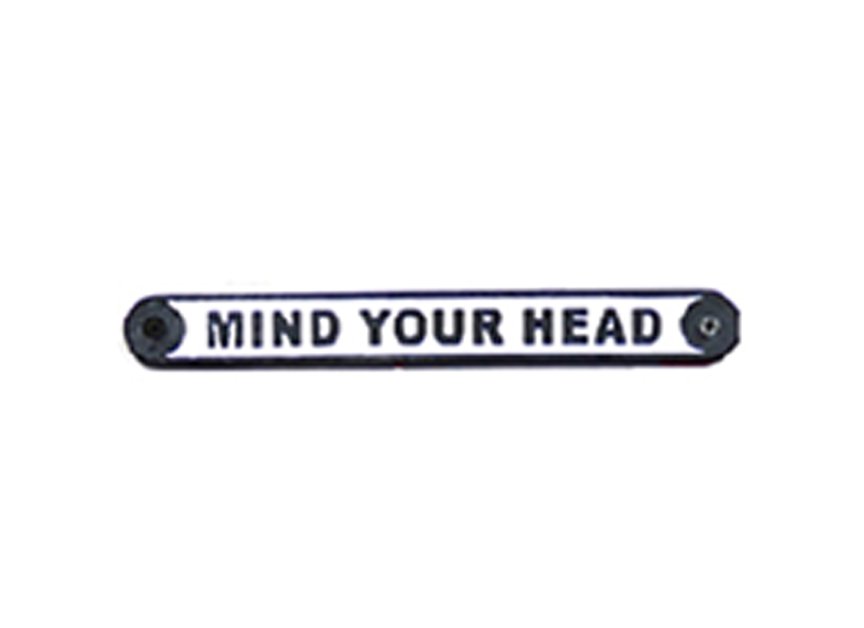 Cast Iron Please "Mind Your Head" Sign Plaque Garden Garage Safety Work Cast Iron "Mind Your Head" Sign Plaque Door Wall Cafe Shop Pub Hotel Bar Work Natural Lacquer Vintage Finish 250mm #3094