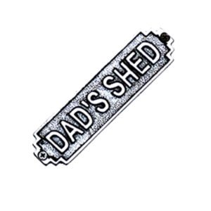 Cast Iron Retro Style Handmade "DAD'S SHED" Man Cave Iron Shed Door Sign, Birthday Gift for Dad Idea Plaque House Daddy Present Natural Lacquer Vintage Finish 115mm #3097
