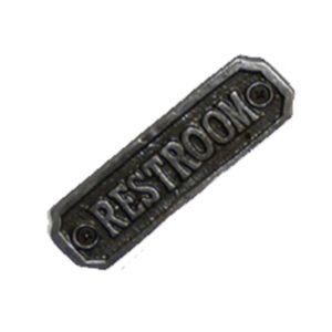 Cast Iron "REST ROOM" Door Sign Built to last in busy restrooms and public spaces Metal Restaurant Bar Restroom Wall Plaque Business Bathroom Decor Natural Lacquer Finish 105mm #3108