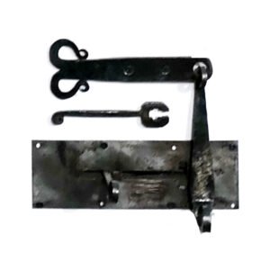 Hand Forged Wrought Iron Gate Lockable Hasp Latch Set Viking Hardware 200mm #3894