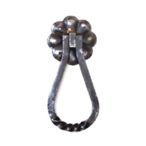 Forged Iron Door knocker Pear-Drop on Rosette 200mm #3186
