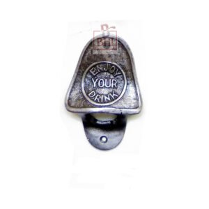 CAST IRON BOTTLE OPENER ‘ENJOY YOUR DRINK’ WALL MOUNTED 110mm#3264