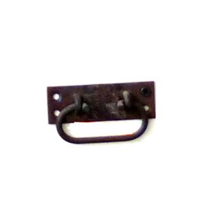 Hand Forged Iron Trunk Chest Pull Handle on backplate 80mm #3326