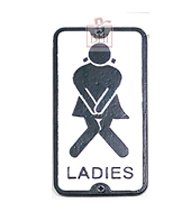 Cast Iron "LADIES" Toilet Sign Plaque Door Wall Cafe Shop Pub Hotel Bar Work B/White Vintage Finish 150mm #3551