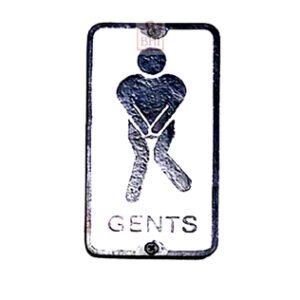 Cast Iron "GENTS" Toilet Sign Plaque Door Wall Cafe Shop Pub Hotel Bar Work B/White Vintage Finish 150mm #3552