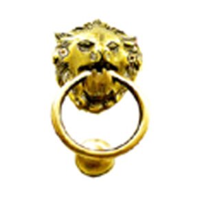 Brass Loin Head Ring Door Knocker 125mm #3565