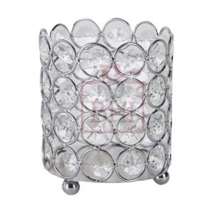 Lichts Crystal Makeup Brush Holder Portable Candle Holder For bedroom Home Décor M Argent 100mm #9442
