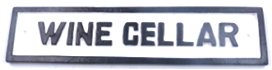 Cast Iron "WINE CELLAR" Sign Plaque Door Wall Fence Post Cafe Shop Pub Hotel Bar Work B/White Vintage Finish 230mm #3783