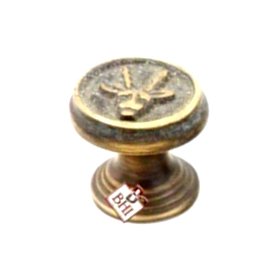 Brass Cabinet Knob-Deer 25mm #3876 (Set of 6 Pcs)