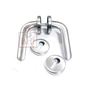 Stainless Steel Door Handle On Rose With Keyhole 135mm #4066