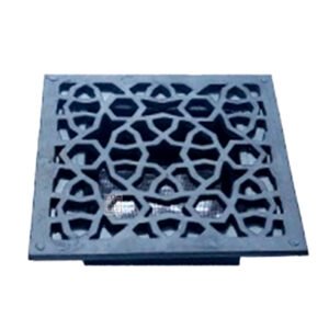 Aluminum Vent Systems Black Ceiling Grille - Round Air Vent  - Grill Cover - Aluminum Screen - HVAC Vents for Bathroom, Home Office, Kitchen Black Powder Coated 210x210mm x Jali Size 128x128mm #4097