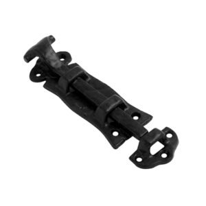 Cast Iron Door Bolt Scroll Style Black powder coated, Surface Mounted Door Bolt, Sliding Door Lock, Lock Bolts for Securing Internal Doors for Bedrooms, Bathrooms, Storage Units and Cupboards 125mm #2286