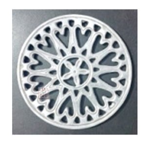 Cast Iron Trivet, Decorative Heavy Duty Hot Pot Holder Mat, Vintage Pattern Cast Iron Trivets with Pegs for Kitchen Dining Table 185mm #5019