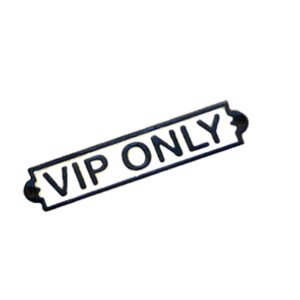 Cast Iron "VIP ONLY" Door Sign Plaques Man Bar Pub Beer Garden Party Dad Mum Wall Door Plaque, Bar Decor Sign B/White Vintage Sign 220mm #502