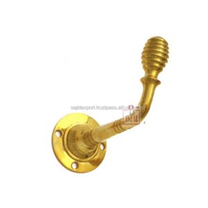 Brass Reeded Style Hook 70mm #5041