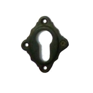 Cast Iron Euro Escutcheons Black Powder Coated Escutcheon Cylinder Keyhole Euro Door Lock Cover for Security and Protection from Key Damage, Durable Escutcheon Plate with Concealed Screws 60mm #507