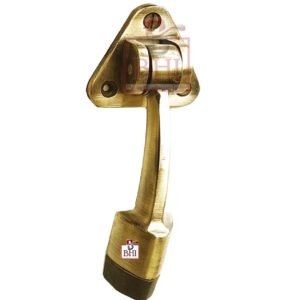 Brass Door Stop, Kickdown Door Stopper,Brass Door Stops Indoors Outdoors Heavy Duty Commercial Doorstop Holder Keep Door Open Polish Brass Finish 130mm #5083