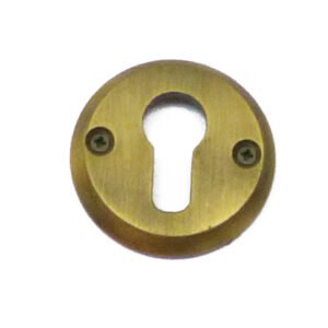 Euro Escutcheons Brass Antique Finish Escutcheon Cylinder Keyhole Euro Door Lock Cover for Security and Protection from Key Damage, Durable Escutcheon Plate with Concealed Screws 55mm #510