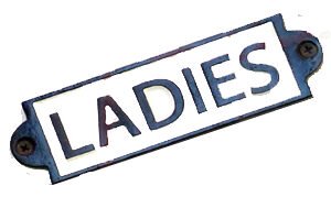 Cast Iron "LADIES" Toilet Sign Plaque Door Wall Cafe Shop Pub Hotel Bar Work B/White Vintage Finish 165mm #520