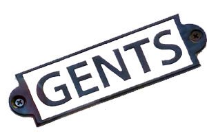 Cast Iron "GENTS" Toilet Sign Plaque Door Wall Cafe Shop Pub Hotel Bar Work B/White Vintage Finish 165mm #523