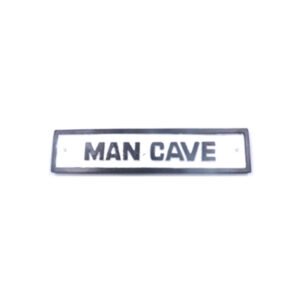 Cast Iron "MY MAN CAVE" Sign Shed Antique Style Plaque Christmas Day Gift Idea for Dad Daddy Present Gift For Him Cast Iron Black and White Door Sign Plaques 230mm #3782